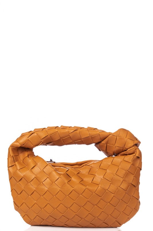 Faux Leather Braided Bag