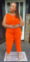 Load image into Gallery viewer, Button Up Basic Jumpsuit (Orange)